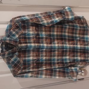 Gap Men's Western Plaid Flannel Shirt with Metal Snaps Size S